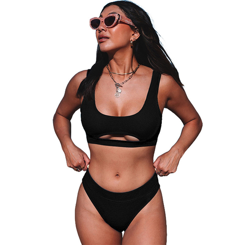 Hollow High Waist Women's Swimsuit