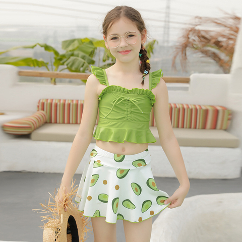 Girls' Cute High Waist Swimsuit