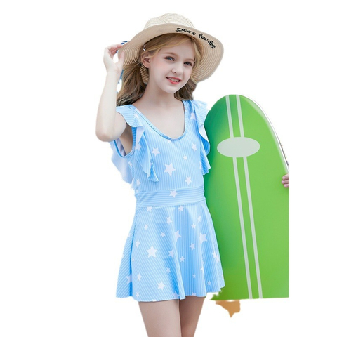 Girls' Swimsuit with Star Pattern