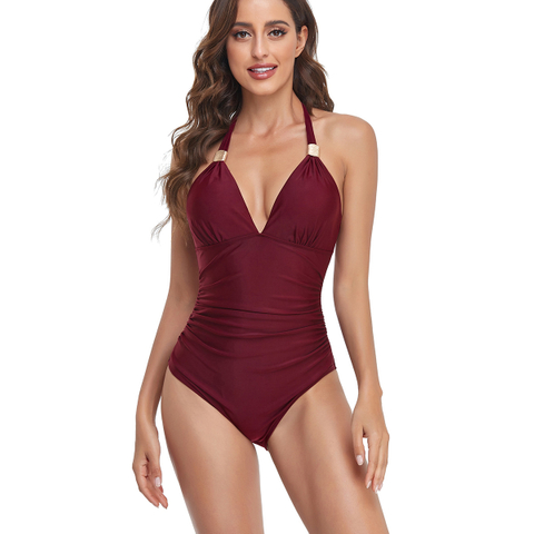 Sexy V-neck One-piece Swimsuit
